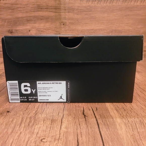 Nike Air Jordan 6 Retro White Infrared 2014 GS Size 6y DS 384665 123 Brand New - Picture 12 of 12